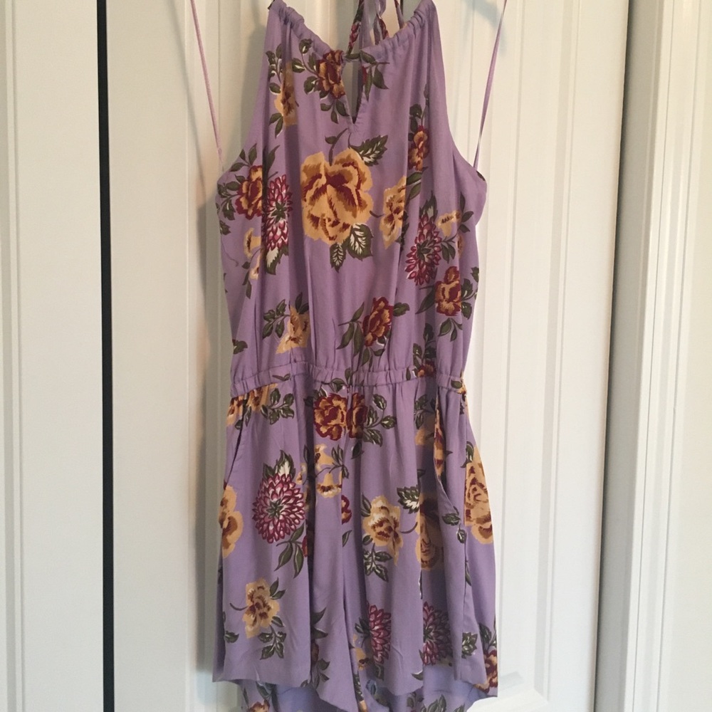 Floral halter romper